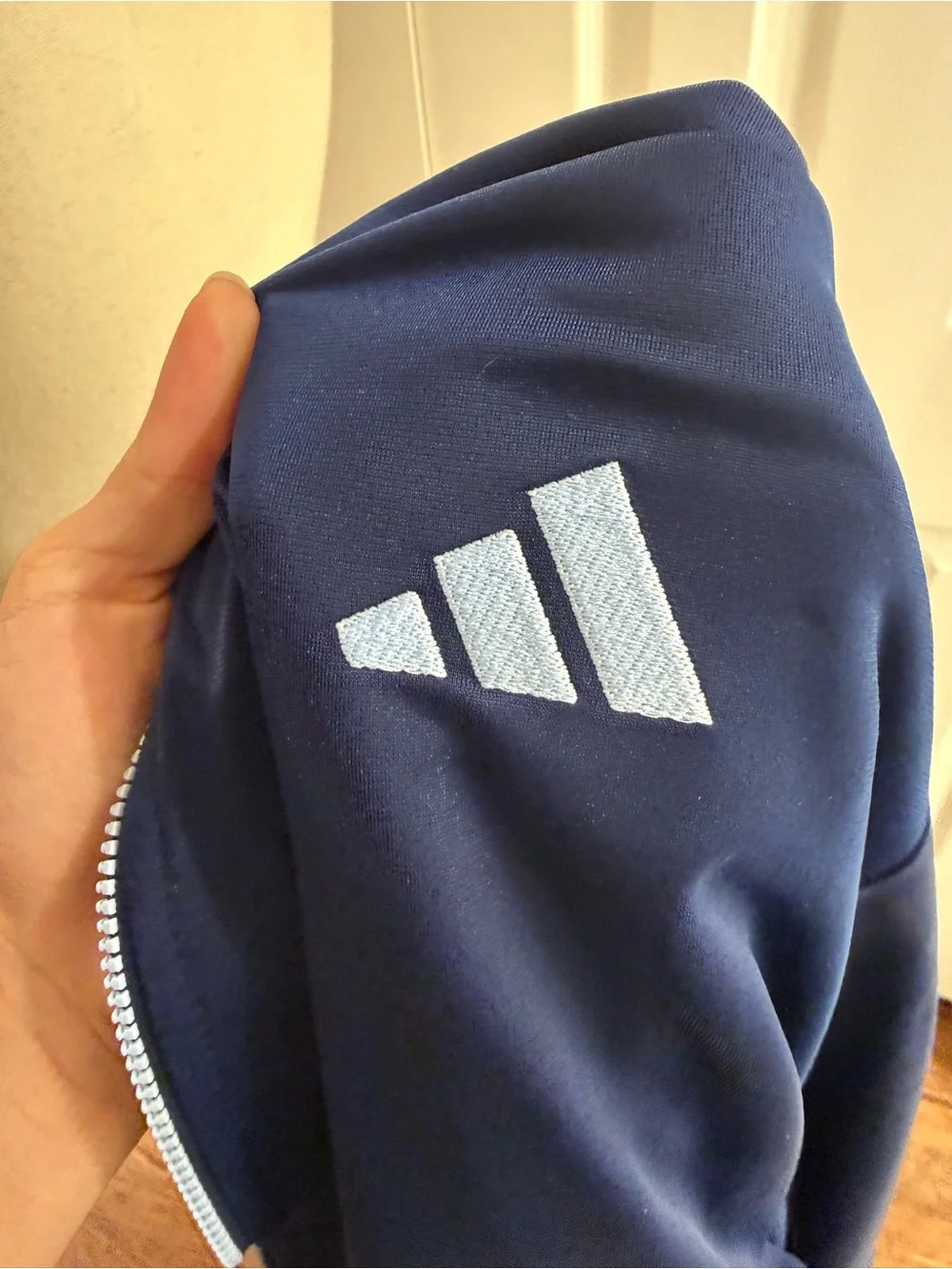adidas Youth Boys Navy and Light Blue Athletic Zip Up Jacket